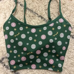 PINK Victoria's Secret Green Camisole with Pink and Gold Floral